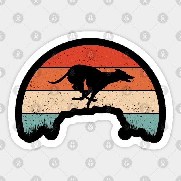 Greyhound Dog Sunset Sticker by Tesszero